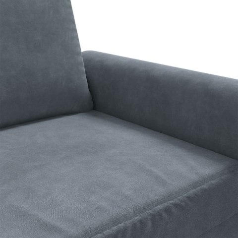 Sofa 3-osobowa, ciemnoszara, 180 cm, obita aksamitem