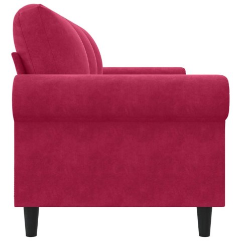 Sofa 3-osobowa, winna czerwień, 180 cm, obita aksamitem