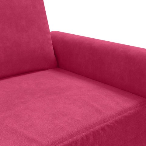 Sofa 3-osobowa, winna czerwień, 180 cm, obita aksamitem