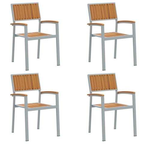 Krzesło składane 4 pcs Brązowy 56 x 57 x 87 cm
