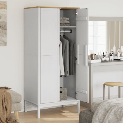 Szafa FLORO, biała, 77x53x171 cm, lite drewno sosnowe