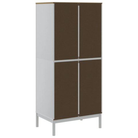 Szafa FLORO, biała, 77x53x171 cm, lite drewno sosnowe