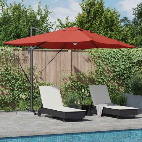 Parasol plażowy Ze LED Lights terakota 351 x 250 x 253 cm
