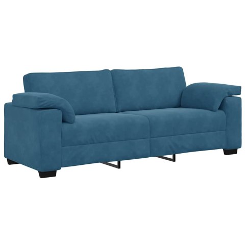 Sofa 3-osobowa, niebieska 178 cm, aksamit