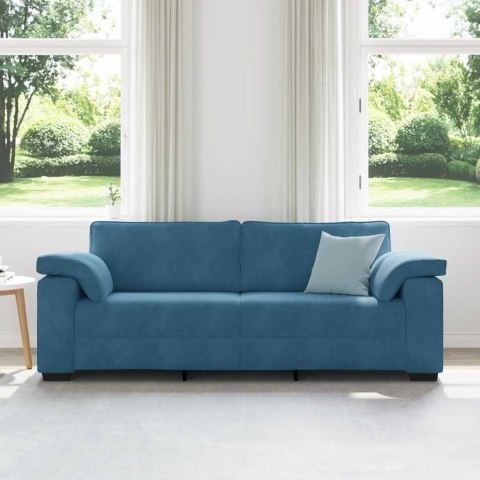 Sofa 3-osobowa, niebieska 178 cm, aksamit