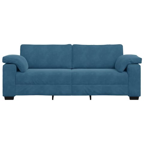 Sofa 3-osobowa, niebieska 178 cm, aksamit