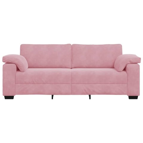 Sofa 3-osobowa, różowa, 178 cm, aksamit