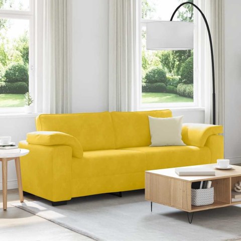 Sofa 3-osobowa, żółta, 178 cm, aksamit