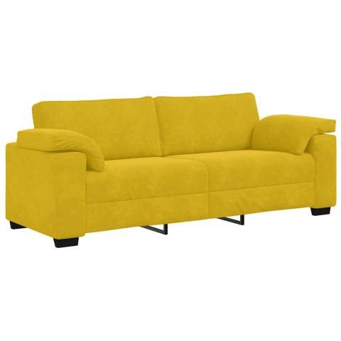 Sofa 3-osobowa, żółta, 178 cm, aksamit