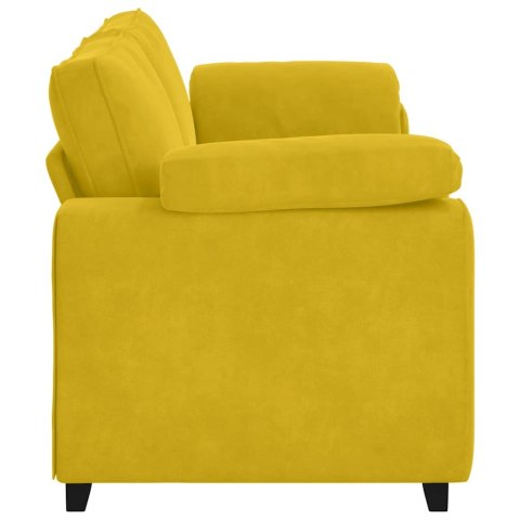 Sofa 3-osobowa, żółta, 178 cm, aksamit