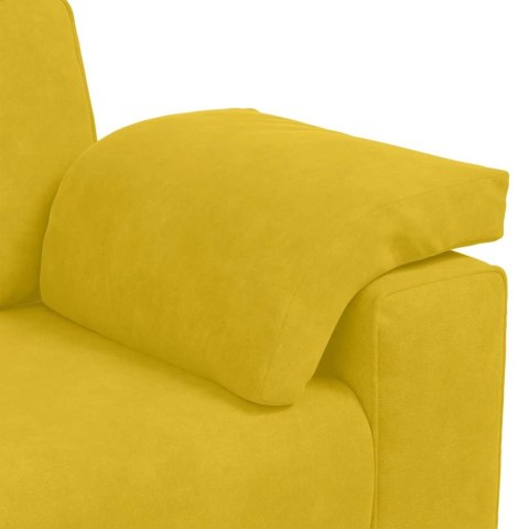 Sofa 3-osobowa, żółta, 178 cm, aksamit