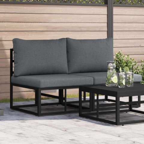 Meble Ogrodowe z poduszką 2 pcs Czarny 70 x 71,5 x 71 cm Metal