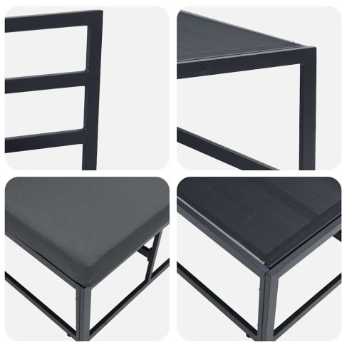 Meble Ogrodowe z poduszką 2 pcs Czarny 70 x 71,5 x 71 cm Metal