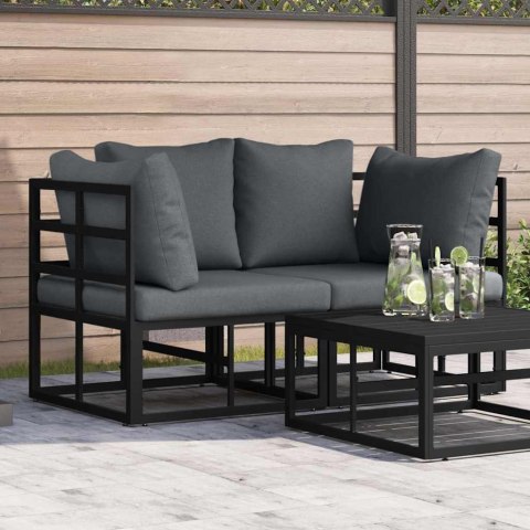 Meble Ogrodowe z poduszką 2 pcs Czarny 71,5 x 71,5 x71 cm Metal
