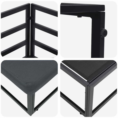 Meble Ogrodowe z poduszką 2 pcs Czarny 71,5 x 71,5 x71 cm Metal