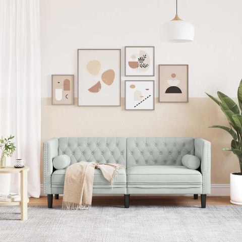 Sofa Jasnoszary 174 x 74,5 x 70,5 cm Aksamit