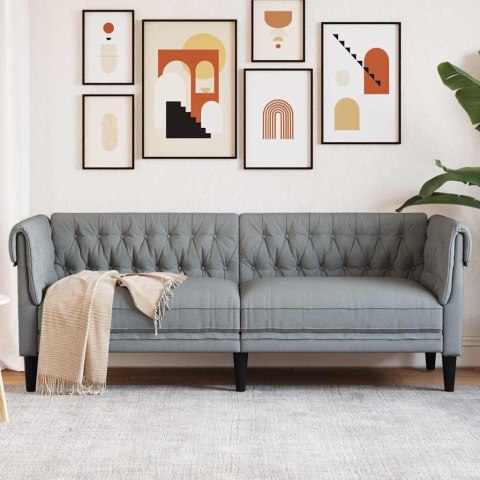 Sofa Jasnoszary 201,5 x 74,5 x 74,5 cm Poliester