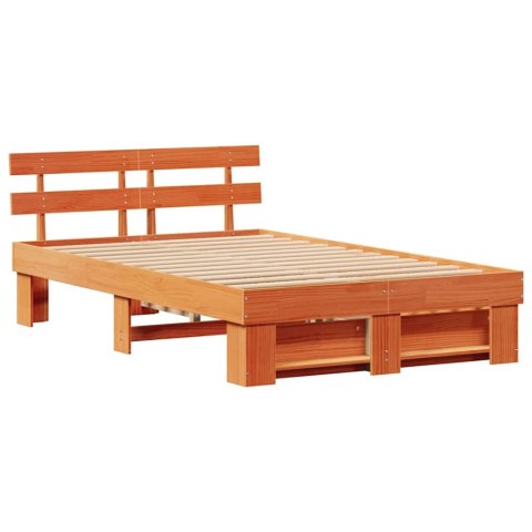 Ramka łóżka Woskowy Brąz 135 x 190 cm Lite drewno sosnowe