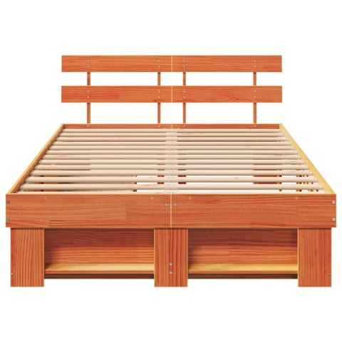 Ramka łóżka Woskowy Brąz 135 x 190 cm Lite drewno sosnowe