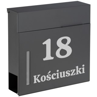 Skrzynka na listy JEREZ antracyt z napisem