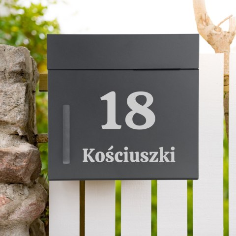 Skrzynka na listy JEREZ antracyt z napisem