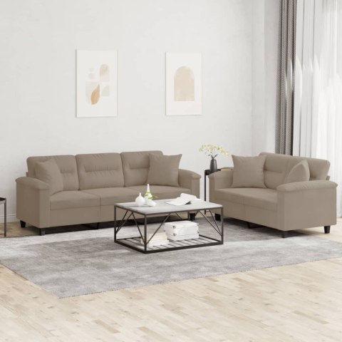 2-częściowy komplet wypoczynkowy, taupe, mikrofibra