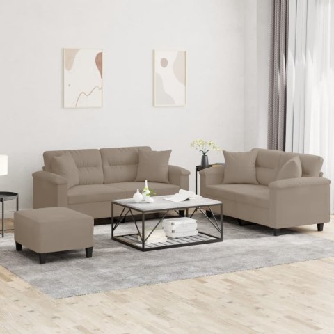 3-częściowy komplet wypoczynkowy, taupe, mikrofibra