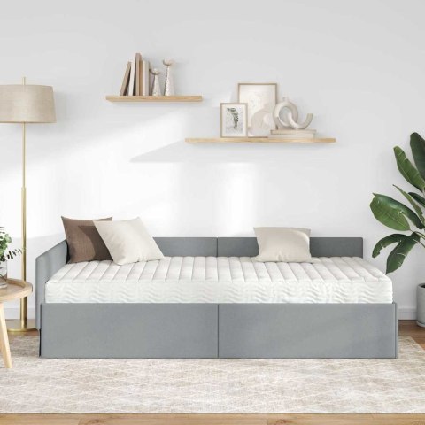 Rama Łóżka Narożnego z Materacem Inny 2 pcs Jasnoszary tkanina