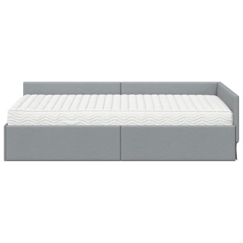 Rama Łóżka Narożnego z Materacem Inny 2 pcs Jasnoszary tkanina