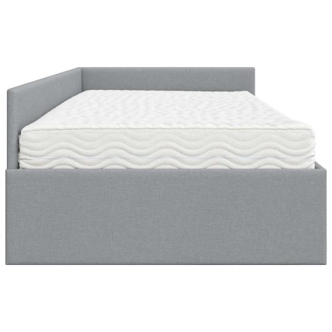 Rama Łóżka Narożnego z Materacem Inny 2 pcs Jasnoszary tkanina