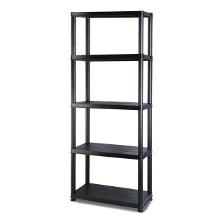 Marbueno Regał 5 Półek Czarny Plastik 61x31x171 cm Ogród 10538