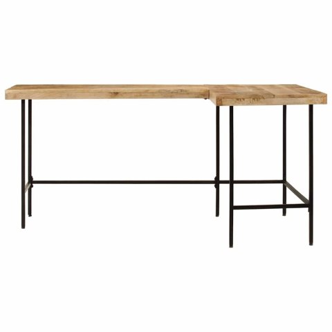 Biurko, 165x110x77 cm, lite drewno mango i żelazo