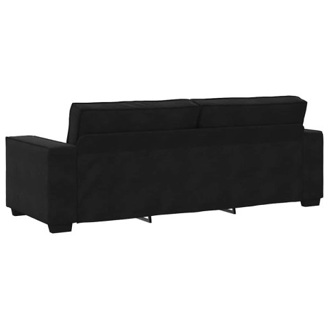 Sofa 3-osobowa, czarny, 180 cm, tapicerowana aksamitem
