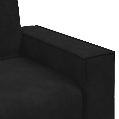 Sofa 3-osobowa, czarny, 180 cm, tapicerowana aksamitem