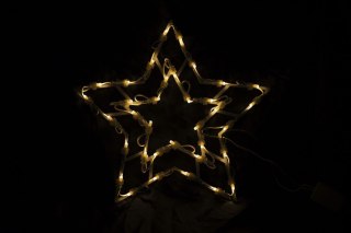 Świąteczna dekoracja LED w oknie - Gwiazda - 40 cm