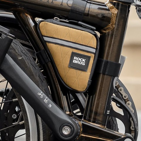 Torba trójkątna na ramę rowerową 0.25 l - brązowa