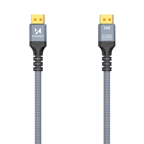 Kabel przewód DisplayPort z ceryfikatem VESA 80 Gb/s 16K HDR HDCP DSC 1m - czarny