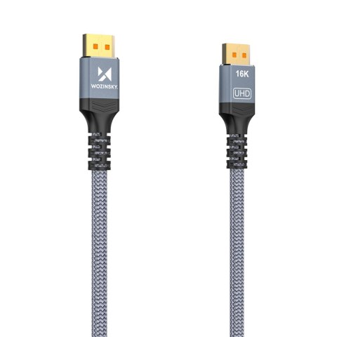 Kabel przewód DisplayPort z ceryfikatem VESA 80 Gb/s 16K HDR HDCP DSC 1m - czarny