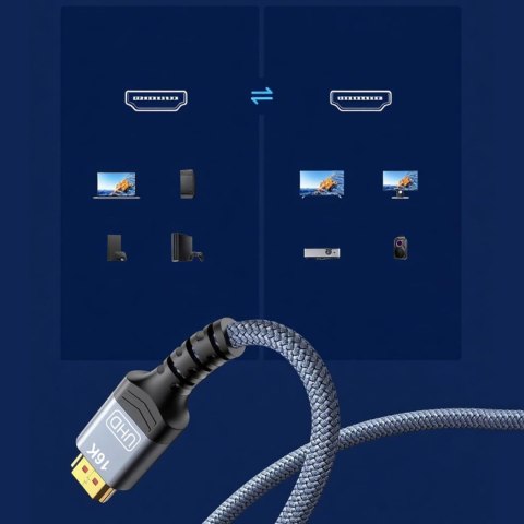 Kabel przewód DisplayPort z ceryfikatem VESA 80 Gb/s 16K HDR HDCP DSC 1m - czarny