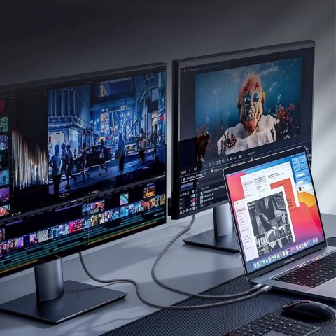 Kabel przewód Thunderbolt 4 USB-C 240W 4K 1m - czarny