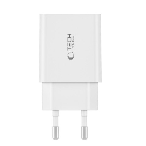 Ładowarka sieciowa C35W 2x USB-C z kablem USB-C 35W - biała