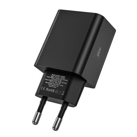 Ładowarka sieciowa C35W 2x USB-C z kablem USB-C 35W - biała