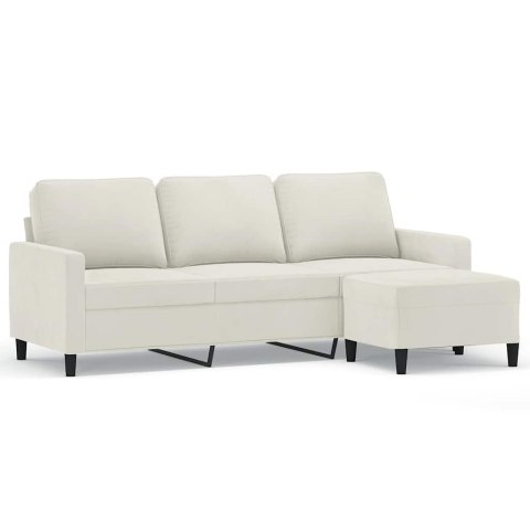 Sofa 3-osobowa, kremowa, 180 cm, tapicerowana aksamit