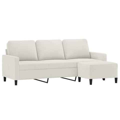 Sofa 3-osobowa, kremowa, 180 cm, tapicerowana aksamit