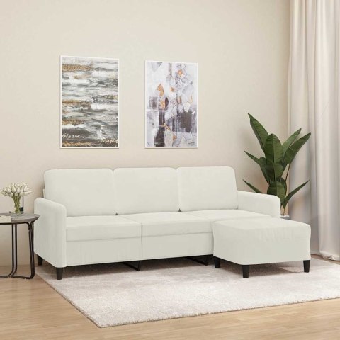 Sofa 3-osobowa, kremowa, 180 cm, tapicerowana aksamit
