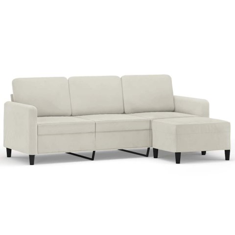 Sofa 3-osobowa, kremowa, 180 cm, tapicerowana aksamit