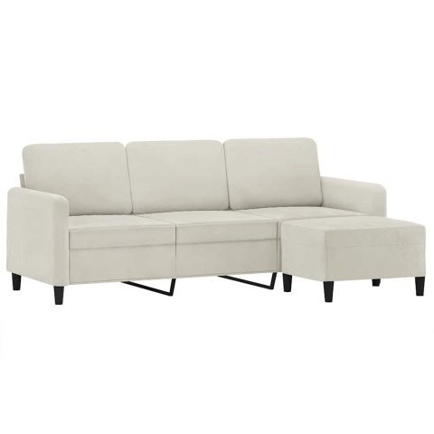 Sofa 3-osobowa, kremowa, 180 cm, tapicerowana aksamit