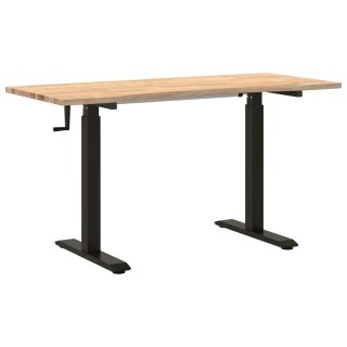 Biurko Czarny i naturalny 140 x 60 cm Dąb lite