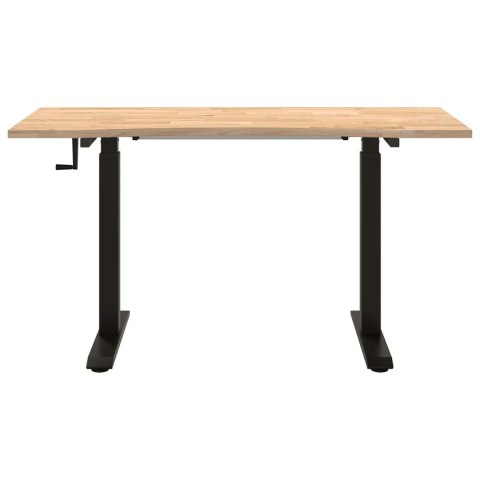 Biurko Czarny i naturalny 140 x 60 cm Dąb lite