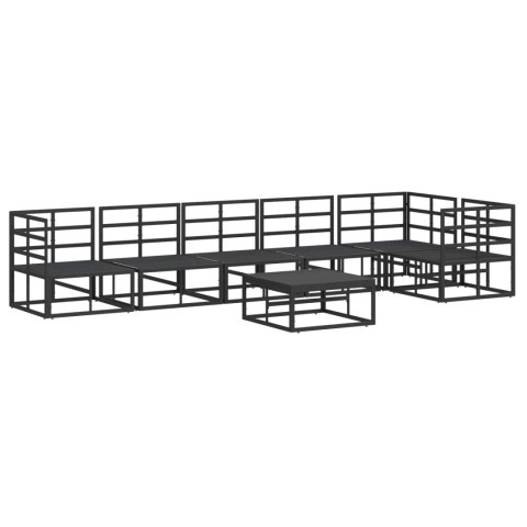 Zestaw Sof na Ogród z poduszką 7 pcs Czarny Aluminium